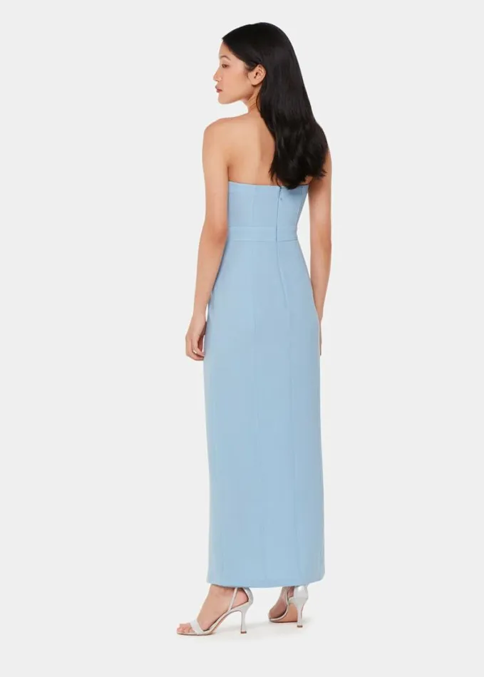 Whistles Gemma Strapless Maxi Dress Pale Blue Women Dresses