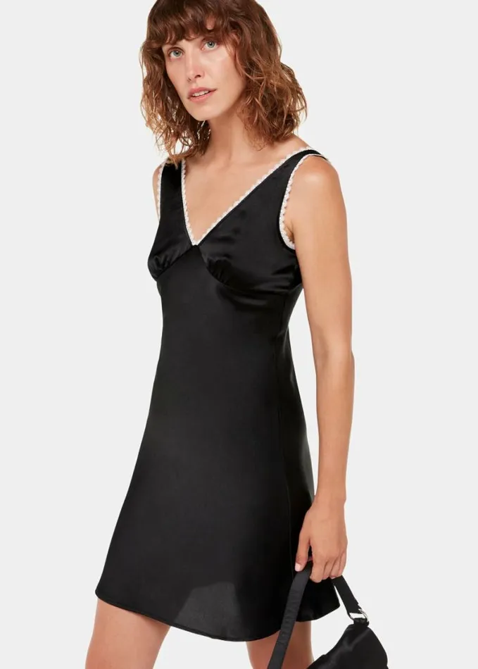 Whistles Hai Anais Slip Dress Black Women Dresses