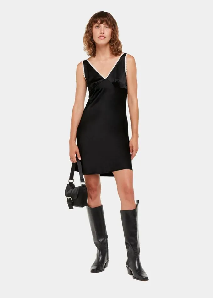 Whistles Hai Anais Slip Dress Black Women Dresses