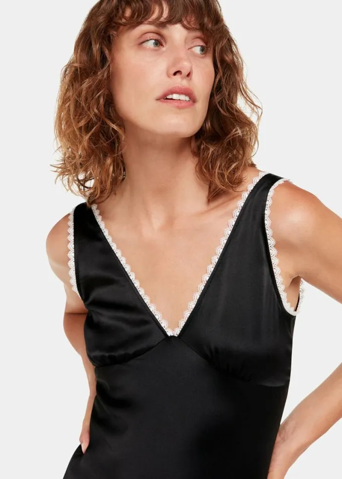 Whistles Hai Anais Slip Dress Black Women Dresses