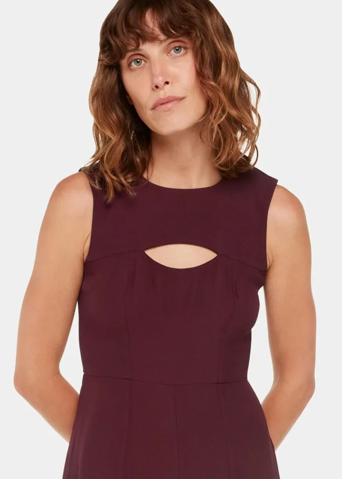 Whistles Harley Cut Out Jumpsuit Burgundy Women Jumpsuits