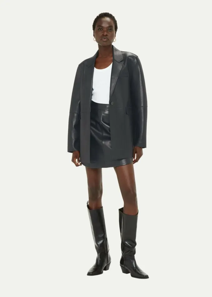Whistles Katrina Clean Bonded Blazer Black Women Coats and Jackets