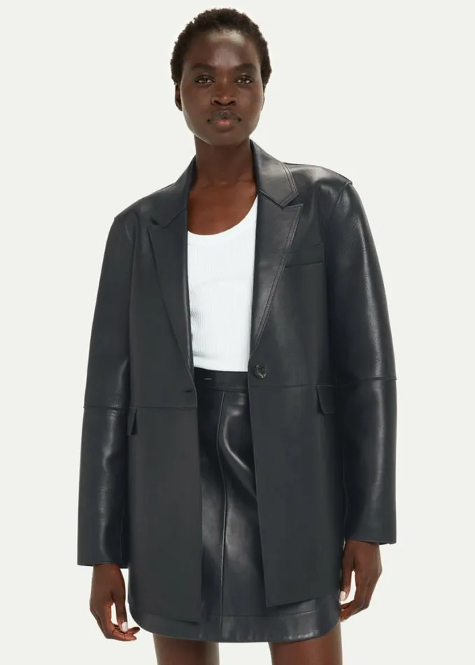 Whistles Katrina Clean Bonded Blazer Black Women Coats and Jackets