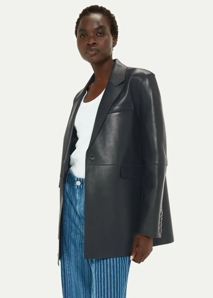 Whistles Katrina Clean Bonded Blazer Black Women Coats and Jackets