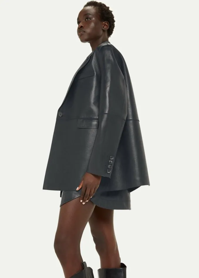 Whistles Katrina Clean Bonded Blazer Black Women Coats and Jackets