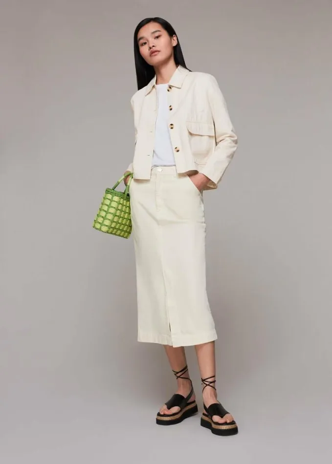 Whistles Marie Casual Jacket Stone Women Coats and Jackets