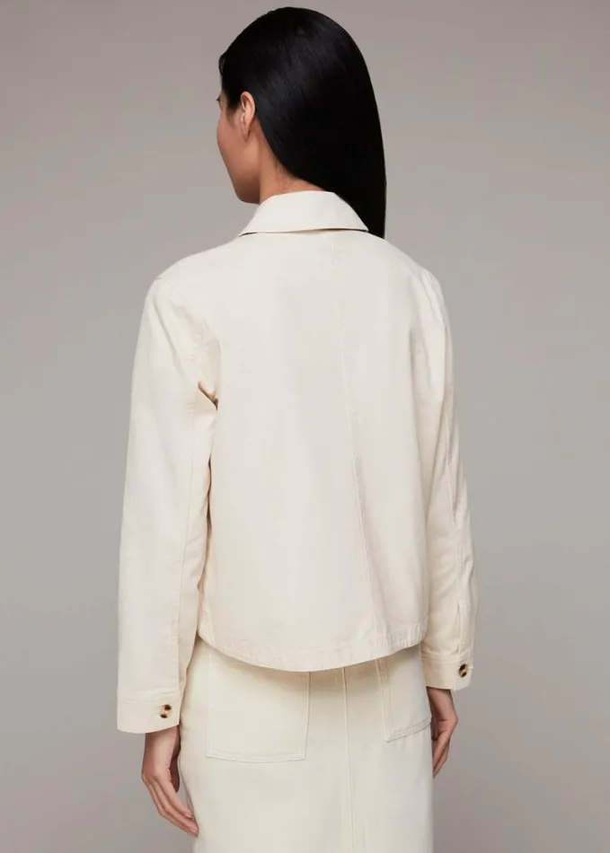Whistles Marie Casual Jacket Stone Women Coats and Jackets