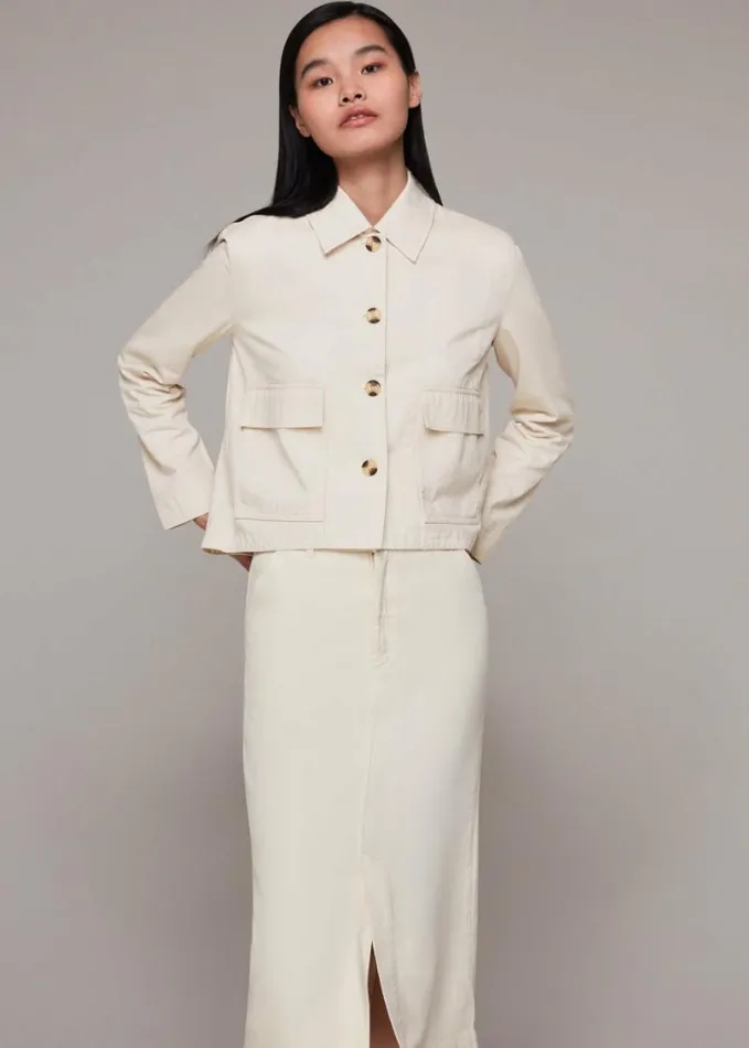 Whistles Marie Casual Jacket Stone Women Coats and Jackets