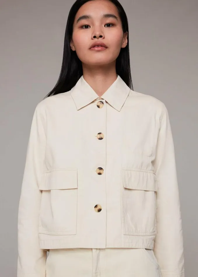 Whistles Marie Casual Jacket Stone Women Coats and Jackets