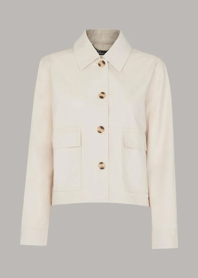 Whistles Marie Casual Jacket Stone Women Coats and Jackets
