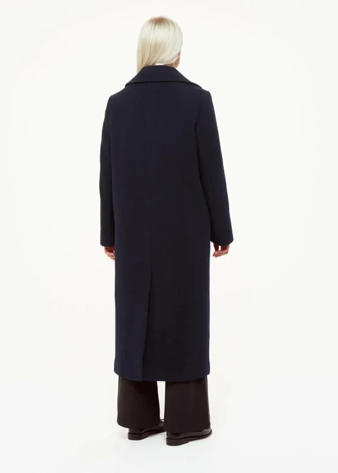 Whistles Petite Amalia Longline Coat Navy Women Petite Coats and Jackets