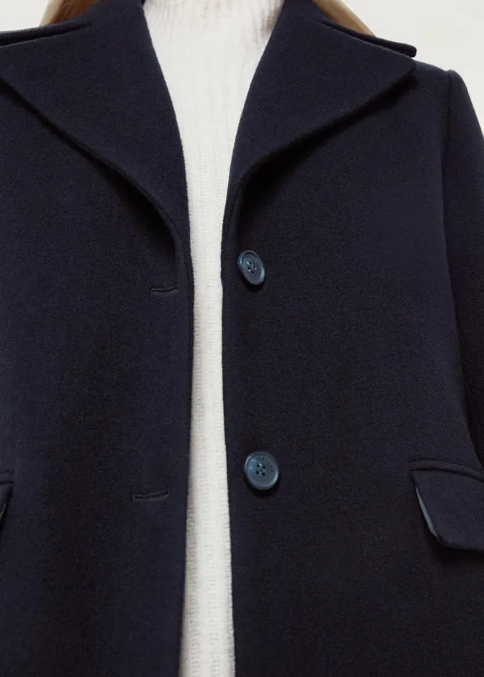 Whistles Petite Amalia Longline Coat Navy Women Petite Coats and Jackets