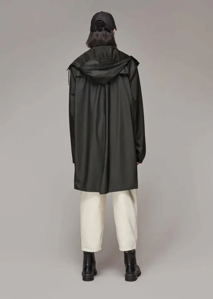 Whistles Rains Long Hooded Jacket Black Women Coats and Jackets