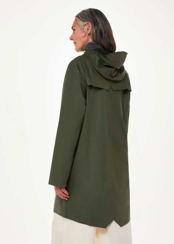 Whistles Rains Long Jacket Dark Green Women Coats and Jackets