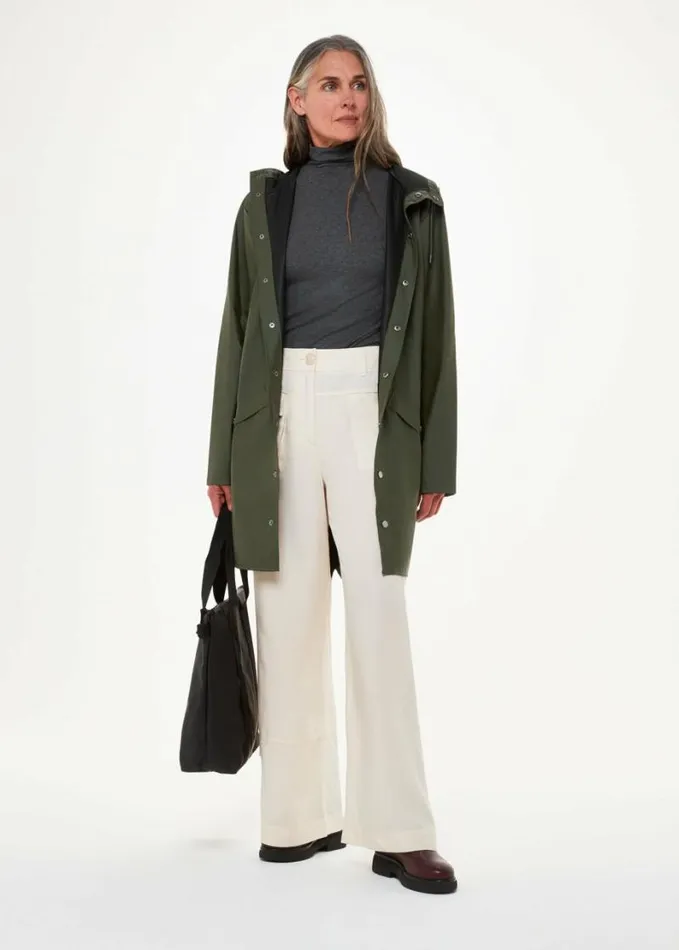 Whistles Rains Long Jacket Dark Green Women Coats and Jackets