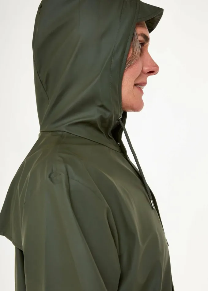 Whistles Rains Long Jacket Dark Green Women Coats and Jackets