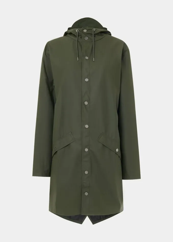 Whistles Rains Long Jacket Dark Green Women Coats and Jackets