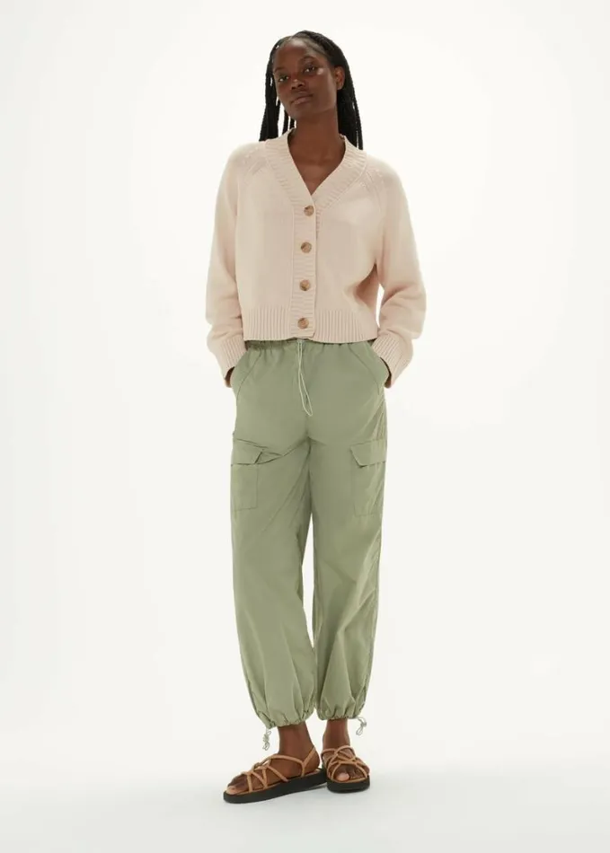 Whistles Ribbed Detail Cotton Cardigan Ivory Women Sweaters and Cashmere
