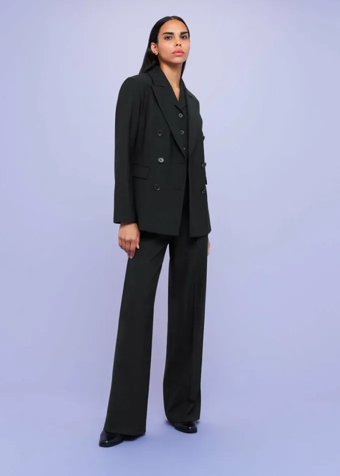 Whistles Sian Wool Blend Blazer Black Women Coats and Jackets