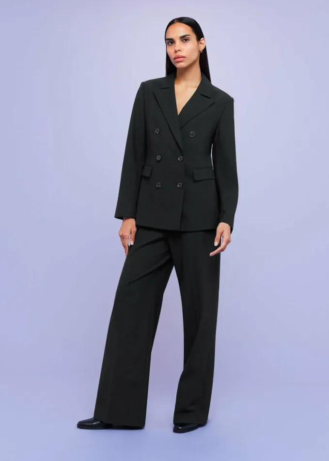 Whistles Sian Wool Blend Blazer Black Women Coats and Jackets