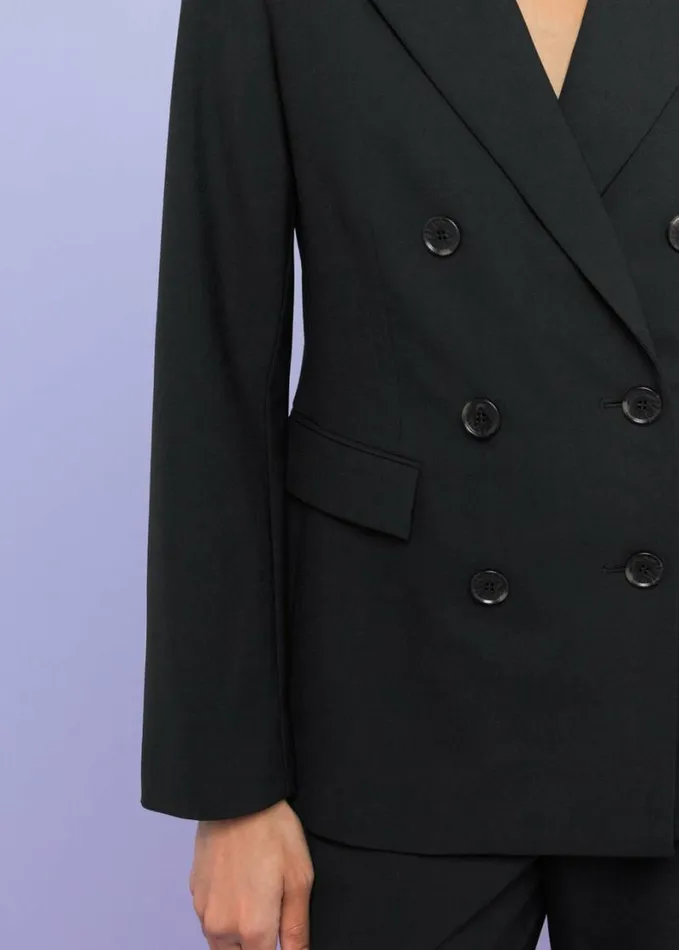 Whistles Sian Wool Blend Blazer Black Women Coats and Jackets
