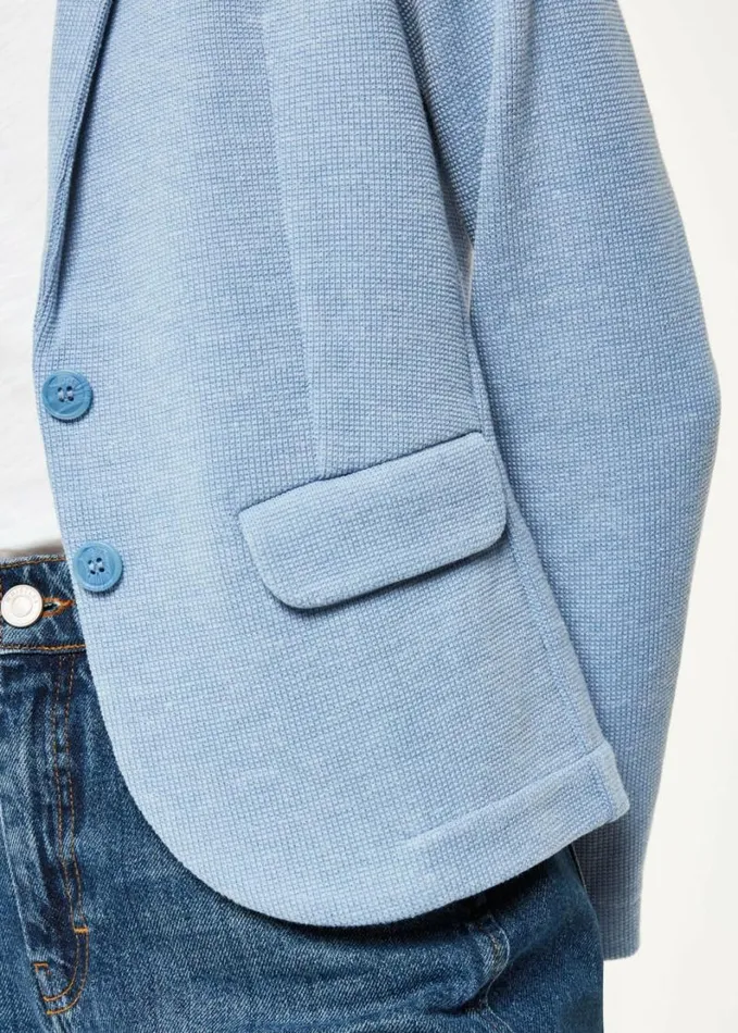 Whistles Slim Jersey Jacket Blue Women Coats and Jackets