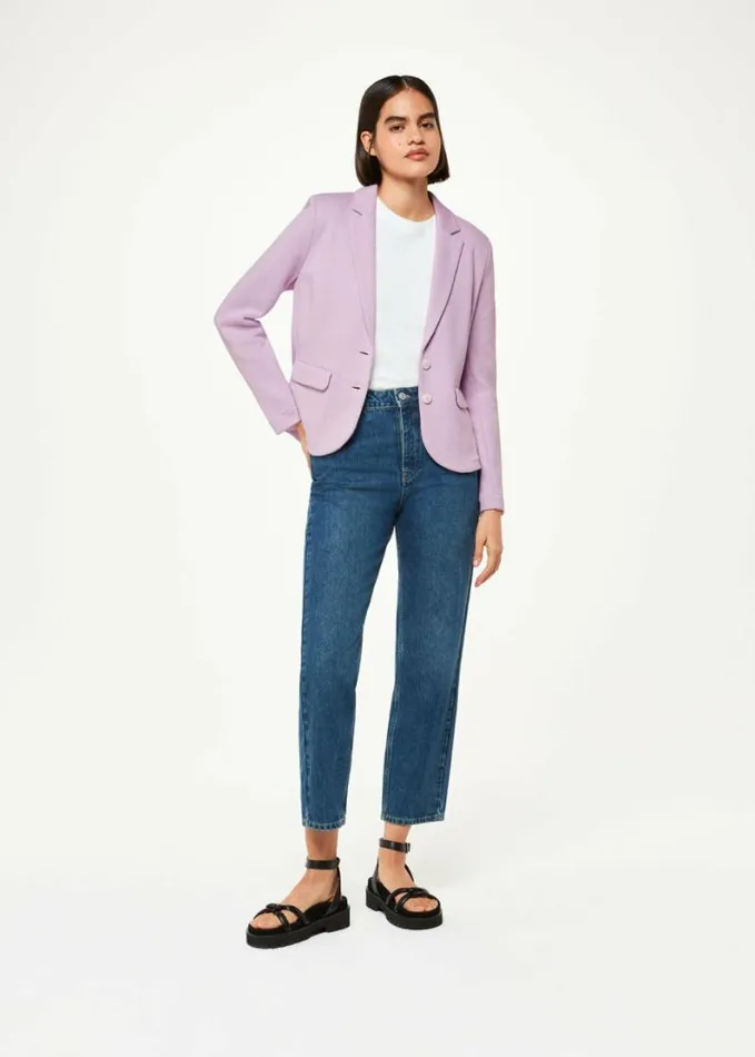 Whistles Slim Jersey Jacket Lilac Women Coats and Jackets
