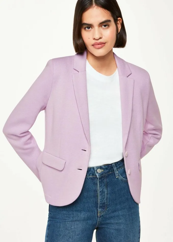 Whistles Slim Jersey Jacket Lilac Women Coats and Jackets