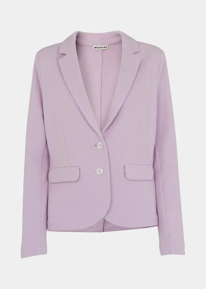 Whistles Slim Jersey Jacket Lilac Women Coats and Jackets