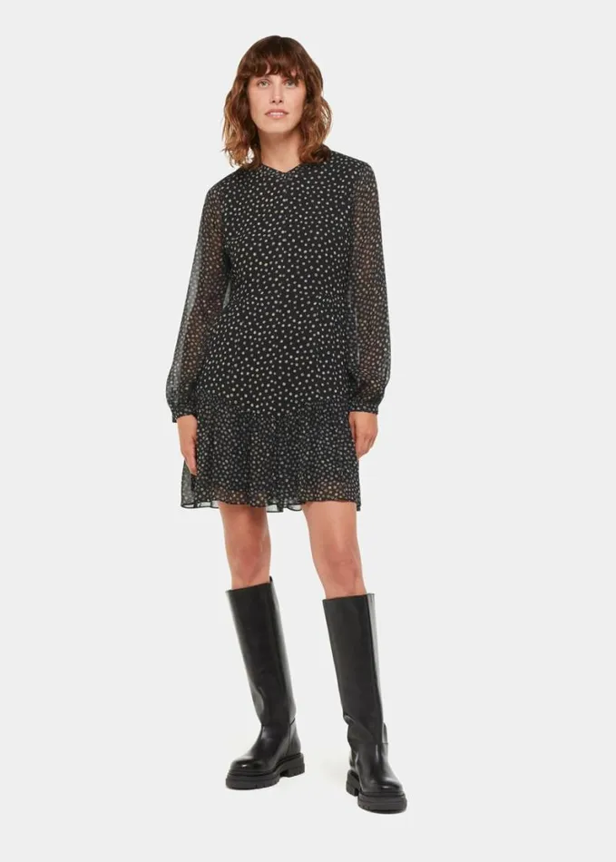 Whistles Speckled Polka Dot Dress Blackmulti Women Dresses