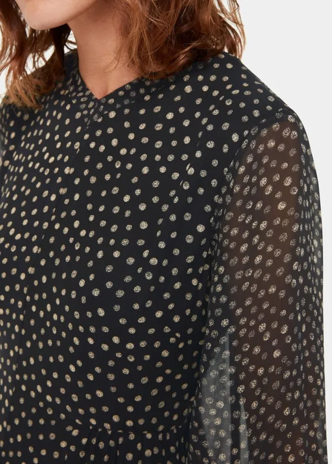 Whistles Speckled Polka Dot Dress Blackmulti Women Dresses