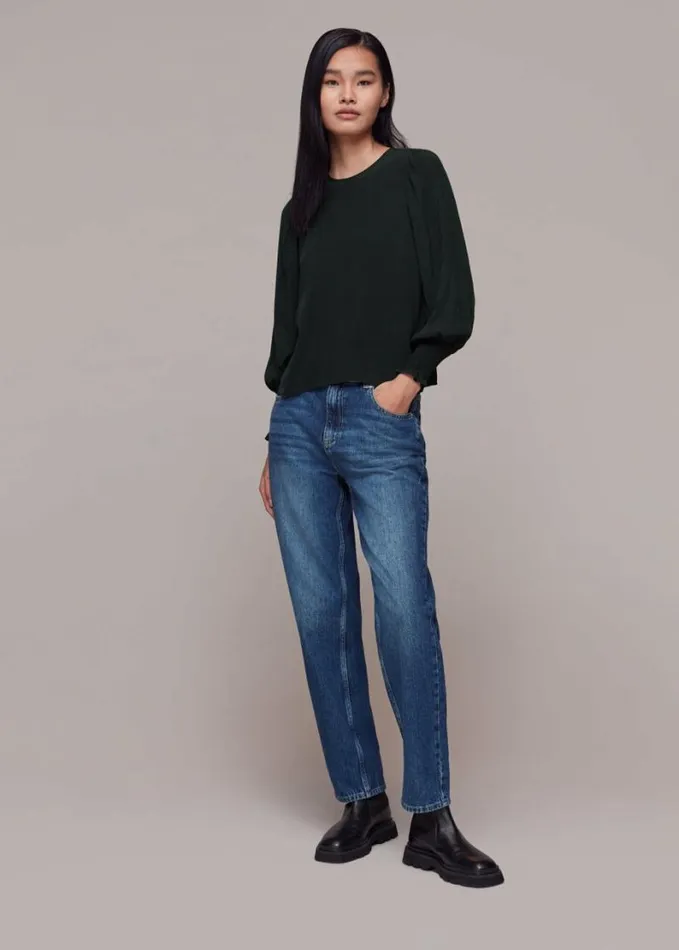 Whistles Tessa Blouse Black Women Tops