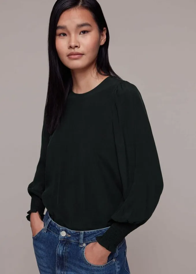 Whistles Tessa Blouse Black Women Tops