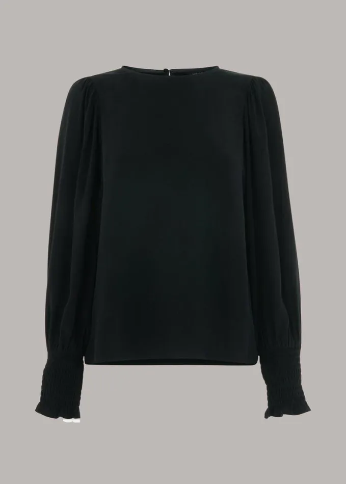 Whistles Tessa Blouse Black Women Tops