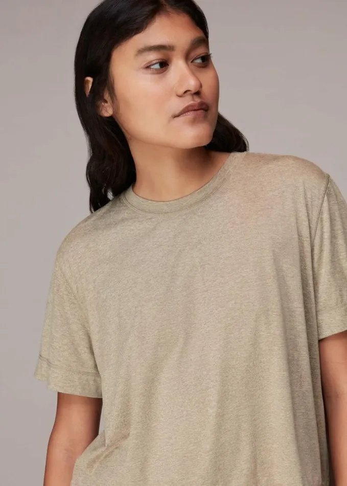 Whistles Ultimate Active Oversized Tee Neutral Women Tops