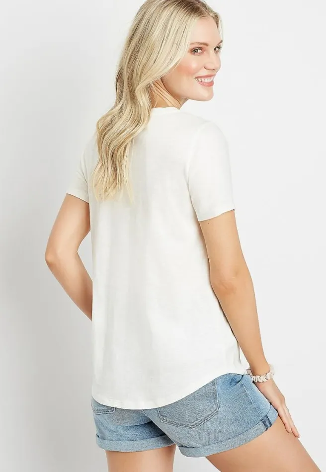 White Vintage Flower Truck Graphic Tee Women Maurices Tops