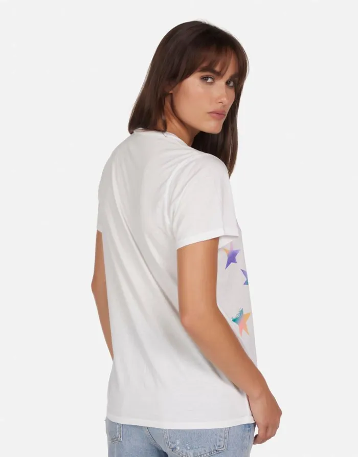 Wolf Rainbow Stars Milk Women Lauren Moshi Short Sleeve