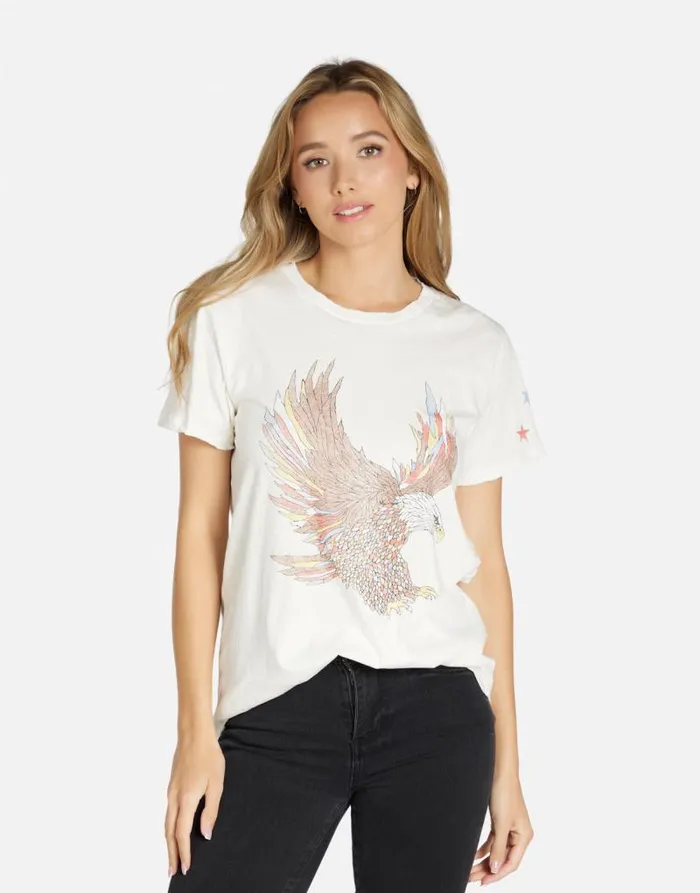 Wolf Vintage Eagle Milk Women Lauren Moshi Short Sleeve