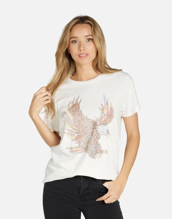 Wolf Vintage Eagle Milk Women Lauren Moshi Short Sleeve