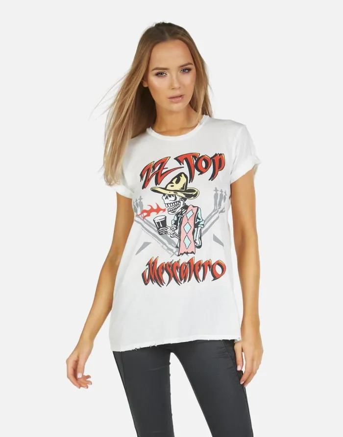 Wolf ZZ Top Milk Women Lauren Moshi Short Sleeve