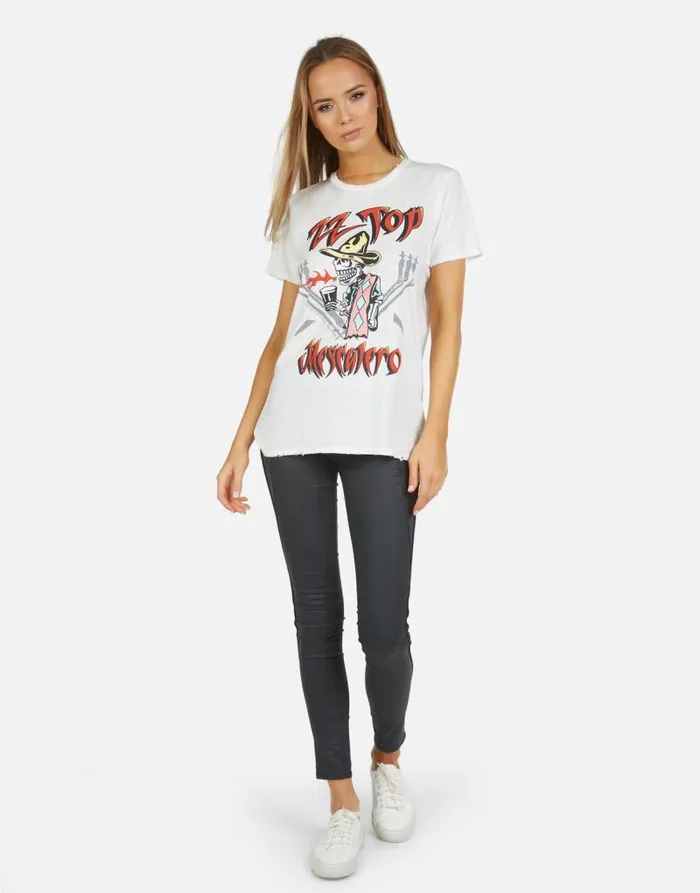 Wolf ZZ Top Milk Women Lauren Moshi Short Sleeve