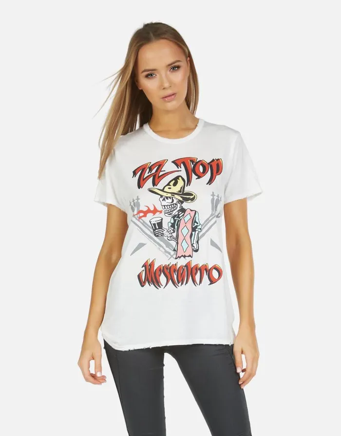 Wolf ZZ Top Milk Women Lauren Moshi Short Sleeve