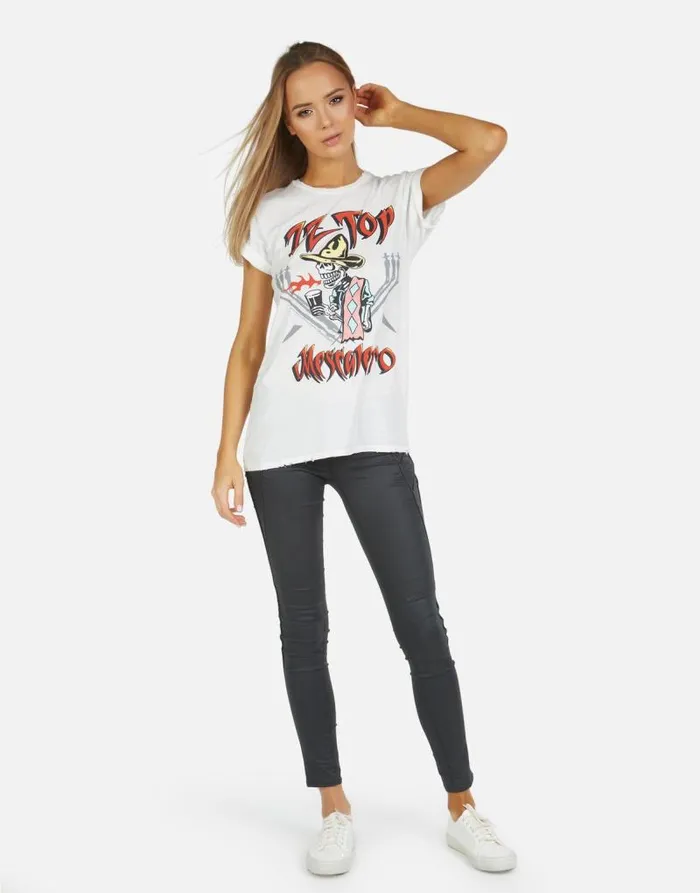 Wolf ZZ Top Milk Women Lauren Moshi Short Sleeve