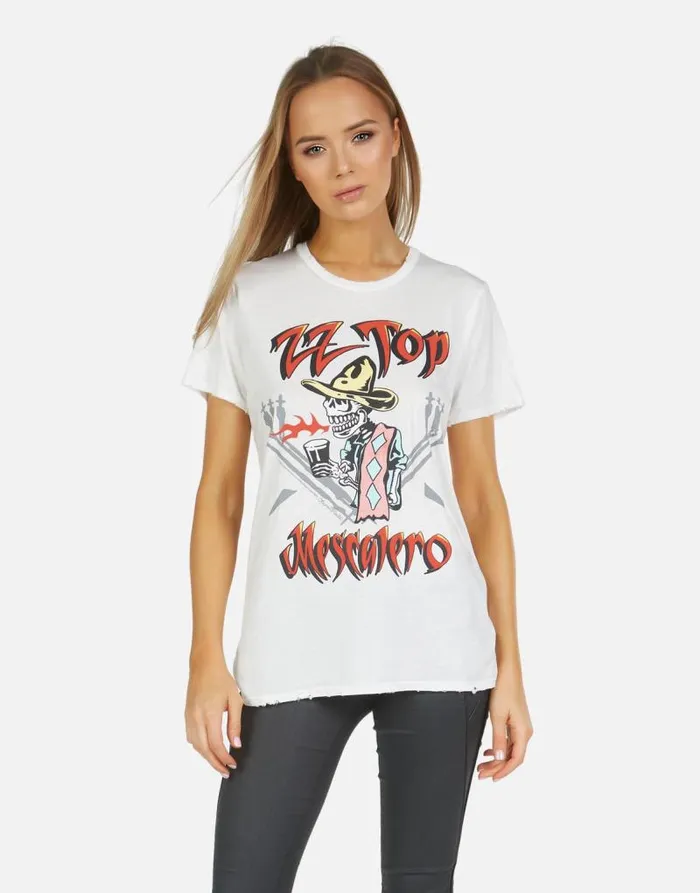 Wolf ZZ Top Milk Women Lauren Moshi Short Sleeve