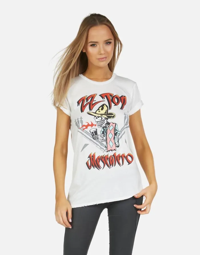 Wolf ZZ Top Milk Women Lauren Moshi Short Sleeve