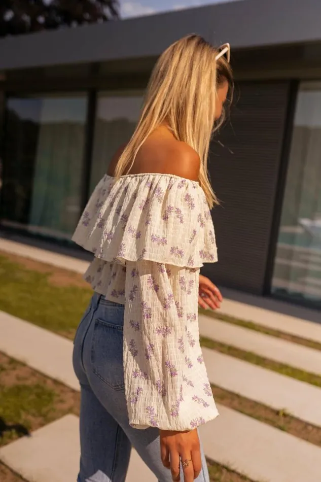 Women039s Clothing Blouses Easy Clothes Beige And Mauve Floral Paola Blouse
