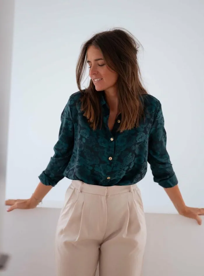 Women039s Clothing Blouses Easy Clothes Green And Blue Paula Shirt