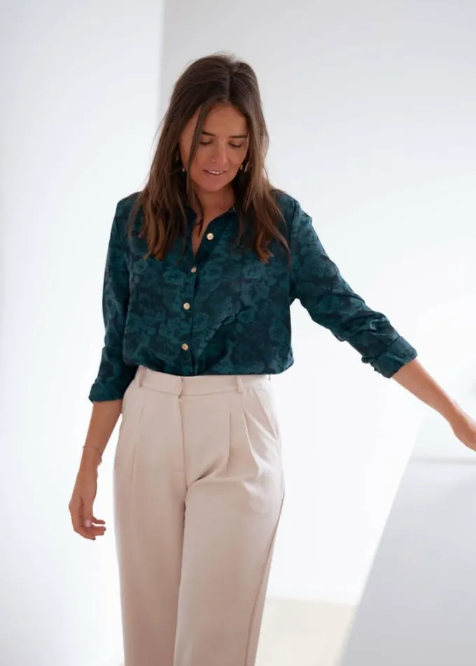 Women039s Clothing Blouses Easy Clothes Green And Blue Paula Shirt
