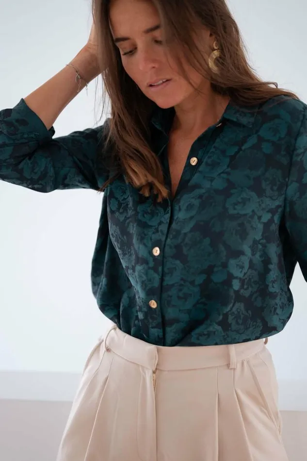 Women039s Clothing Blouses Easy Clothes Green And Blue Paula Shirt