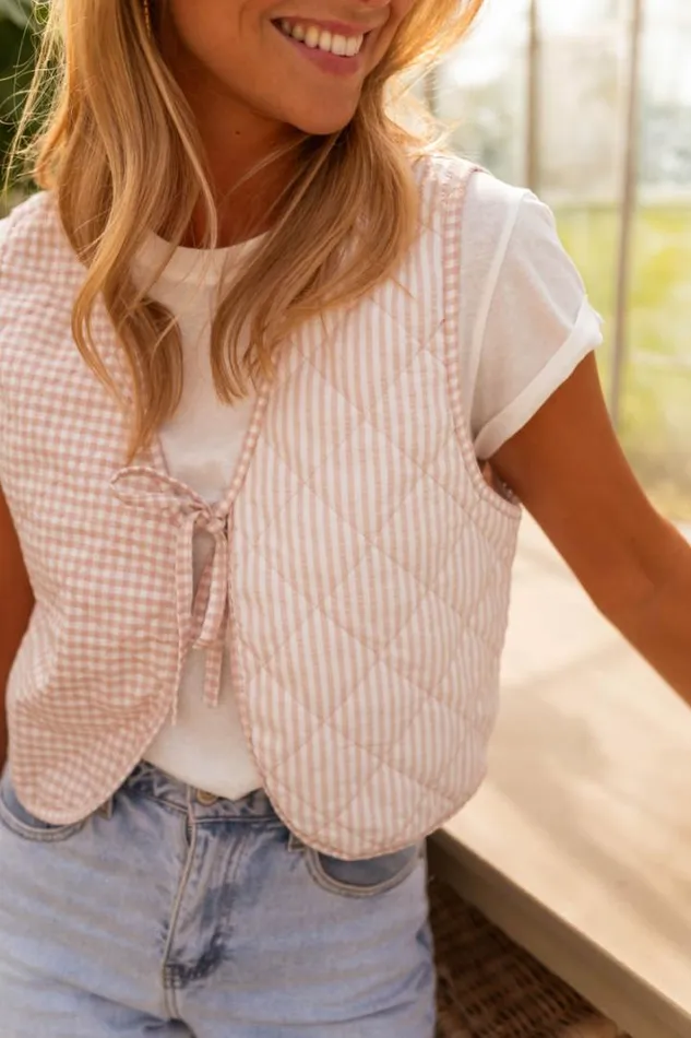 Women039s Clothing Cardigans Easy Clothes Pink And Ecru Sleeveless Macy Cardigan Women039s Clothing Cardigans Easy Clothes Pink And Ecru Sleeveless Macy Cardigan